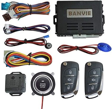 BANVIECar Keyless Entry Security Alarm System② Remote Engine StarterPush to Start Stop Iginition Button.