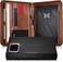 NERO MANETTI Zippered Vegan Leather Padfolio/Portfolio Pad Holder-Business PU Leather Notepad Folder for Resumes, Interviews, iPad/Tablet, Phone, Legal Pad Notebook Executive Binder for Women, Men.