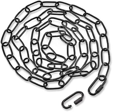 PEESIN Black Pendant Light Fixture Chain, 6 Feet Lighting Hanging Chain, Pendant Lamp Fixture Chain Extension with Connection Locks, Heavy Duty Lighting Chain Replacement for Chandelier, Plants, 50 BL