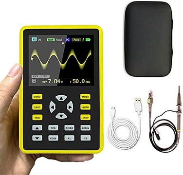 Mivofun Mini USB Digital Oscilloscope 5012H 2. 4'' IPS LCD 500MS/s Sampling Rate 100MHz Bandwidth Support Waveform Storage Professional Handheld Oscilloscope Kit with Protective Case.
