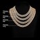 FEEL STYLE Mens Cuban Link Chain Gold Silver Plated Bling Miami Cuban Necklace Diamond Chain for Men 13MM Iced Out Hip Hop Jewelry 18-24inch (24inch, Gold.
