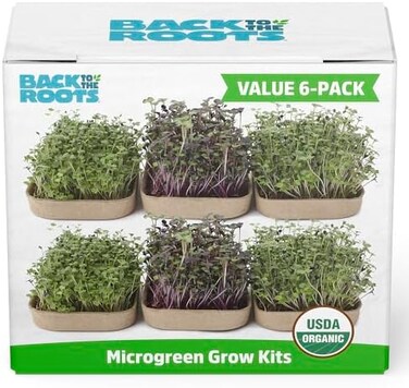 مجموعة زراعة الخضراوات الصغيرة من Back to the Roots DIY، عبوة متنوعة من 6 أنواع.