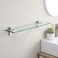 KES Bathroom Shelf 24 Inch Glass Shelf Wall Mounted Tempered Glass Shelf Polished Chrome Finish, BGS3201S60.