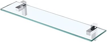 KES Bathroom Shelf 24 Inch Glass Shelf Wall Mounted Tempered Glass Shelf Polished Chrome Finish, BGS3201S60.