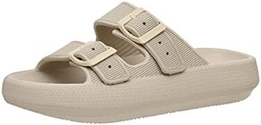CUSHIONAIRE Women's Fame recovery cloud slide withComfort.