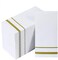 FOCUSLINE [200 Pack] Disposable Guest Towels Paper Hand Towels, Decorative Bathroom Hand Napkins for Kitchen, Parties, Weddings, Dinners or Events, White and Gold.
