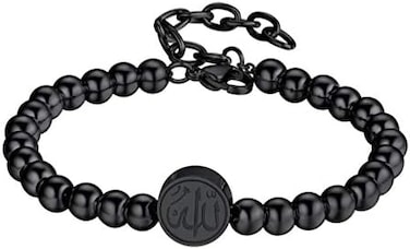 PROSTEEL Allah Bracelet, Muslim Islamic Jewelry Religious Islam Arabic God Charm Stainless Steel Beads Chain Bracelet, fits Wrist from 5. 9'' to 7. 9'', Come Gift Box.