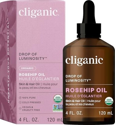 Cliganic USDA Organic Rosehip Seed Oil for Face.