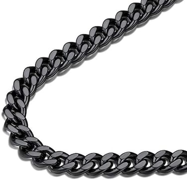 FindChic Men Curb Chain Necklace 18K Gold Plated/Stainless Steel/Black Chunky Double Tight Cuban Link Hip Hop Neck Chains for Men Boys 3. 5MM/5MM/6MM/7MM/9MM/12MM 14''-30'' 8 Length Options (Send Gift