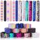 VGOODALL 12 PCS Glitter Slap Bracelet Kids Sequin Bracelet Mermaid Bracelet Flip Wristband Bracelet Kids Birthday Party Favors Supplies.