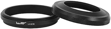 غطاء عدسة معدني فائق النحافة Haoge LH-X51B 2 في 1 مع مجموعة حلقات محول لكاميرا Fuji X100VI و Fujifilm FinePix X100V، أسود.