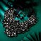Flyonce Costume Jewelry for Women, Rhinestone Crystal Statement Necklace Earrings Set Dark Black.