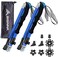 BISINNA Collapsible Trekking Hiking Poles- 2 Pack Folding Aluminum Walking Sticks with Quick Lock System 4 Season Accessories,Telescopic, Adjustable, Lightweight for Men Women blue.