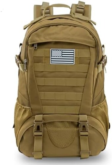 Jueachy Tactical Backpack for Men Molle Military Rucksack Pack Waterproof 30L with USA Flag Patch.