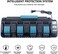 Hiesuan 18V 4-Port Charger DC18SF Replacement for Makita 14. 4V-18V Lithium Batteries BL1830 BL1840 BL1850 BL1860 BL1815 BL1430 Rapid USB Charger, Replace DC18RD DC18RE DC18RC.