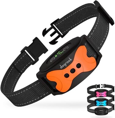 DogRook Rechargeable Dog Bark Collar - Smart, No Shock Dog Training Collar with Noise and Vibration - No Bark Collar - Anti Bark Waterproof Dog Collar - Small, MediumLarge Dog Collar - 12-110 lbs.