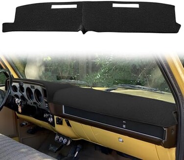 غطاء لوحة القيادة Yiz مصمم خصيصًا لسيارات شيفروليه C/K/R/V Series Suburban Blazer و GMC C/K/R/V Series Jimmy موديلات 1981-1991، غطاء لوحة القيادة من السجاد (أسود J22).