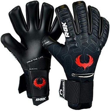 قفازات حارس المرمى الاحترافية Renegade GK Eclipse (مقاسات 7-12، 6 أنماط، مستوى 54 مم EXT Contact GripPro قفازات حارس المرمى للعب النخبة أقصى قدر من الثبات والحماية والراحة للبالغين والشباب.