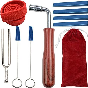 Sound harbor Piano Tuning Kit Professional Wrench Hammer Rubber Mutes Set Including 9 pcs Tuning Tools for Piano Tuning with Tuner.