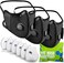 BASE CAMP M Cross Dust Mask, Reusable Breathable Comfortable Safety Face Mask for Work with Extra 6 Activated Carbon Filters.