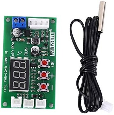 DONGKER PWM Driver Module, DC 12V 24V 48V PWM 4-Wire Fan Temperature Controller Speed Governor Display Module for PC Fan/Alarm.