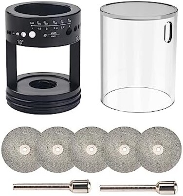 3mirrors Aluminum Tungsten Electrode Sharpener Grinder Head TIG Welding Tool 24 Guides, 24 Multi-AngleOffsets, Full-Featured Tool w/Dust Housing, Healthy Version.
