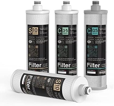 FRIZZLIFE M3005 Replacement Filter Cartridge Set (4 Packfor SK99,SP99,SK99 New and SP99 New Under Sink Water Filter System.