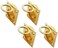 QCAA Solid Brass Flush Ring Pull, 36. 5 x45 mm, Polished Brass US3, 4 Pack.