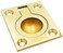 QCAA Solid Brass Flush Ring Pull, 36. 5 x45 mm, Polished Brass US3, 4 Pack.