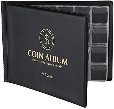 MUDOR Coin Collection Holder Album for Collectors, 240 Pockets Coin Collection Book Office Supplies.