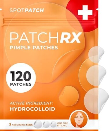 KEYCONCEPTS Acne Patches (120 Countwith Tea Tree Oil, Hydrocolloid Pimple Patches for Face - Zit Patch Acne Dots - Cystic Acne Patches Treatment - Pimple Patch with 3 Size Acne Stickers.