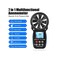 مقياس سرعة الرياح ودرجة الحرارة الباردة المحمول باليد AIOMEST ANNMETER AN-100WM، مقياس سرعة الرياح الرقمي لتدفق الهواء والسرعة والضغط والرطوبة.