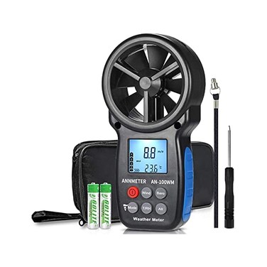 مقياس سرعة الرياح ودرجة الحرارة الباردة المحمول باليد AIOMEST ANNMETER AN-100WM، مقياس سرعة الرياح الرقمي لتدفق الهواء والسرعة والضغط والرطوبة.
