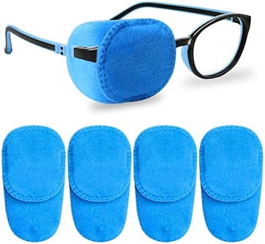 Hecaty 4 Pack Eye Patches for Kids Girls Boys, RightLeft Eye Patch for Glasses, Lazy Eye Patch for Children Treating Lazy Eye Amblyopia Strabismus and After Surgery&hellip; (Blue(Blue.