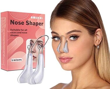 AMIJEAL Nose Shaper Lifter Clip Pain-Free Soft Silicone Corrector Nose Beauty Up Lifting Nose Bridge Straightener Unisex Nose Slimming Device.
