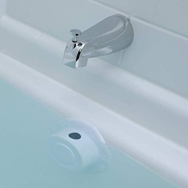 SlipX Solutions Bottomless BathOverflow Drain Cover for TubGreat Gifts for Mom, SpaBath AccessoriesDrain Block, Water Stopper PlugBath Essentials for Women4" Diameter, White.