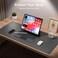 Aothia Leather Desk Pad Protector, Mouse Pad, Office Desk Mat, Non-Slip PU Leather Desk Blotter, Laptop Desk Pad, Waterproof Desk Writing Pad for Office and Home (Gray,23. 6" x 13. 7".