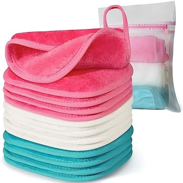 Natwag Reusable Update Makeup Remover Microfiber Cloth for Sensitive SkinMicrofiber Face Cloth Makeup RemoverWashable Makeup Remover TowelsNatural Facial Cleansing Towels (6&rdquo;x 6&rdquo;, 12.