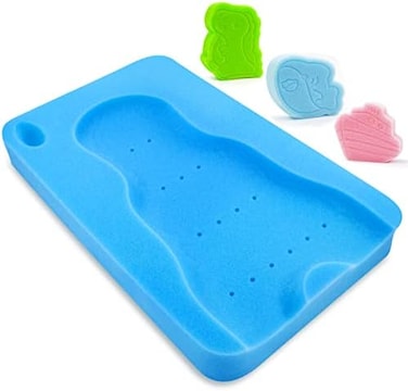 Hallo Baby Bath Sponge Soft Infant Bath Mat Newborn Cushion Odor Free (Blue.