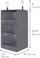 GRANNY SAYS 3-Shelf Hanging Closet Organizer, Pack of 1 Hanging Shelves for Closet Storage, Wardrobe Hanging Organizer, Collapsible Hanging Storage Organizer, Hanging Organizer for Clothes, Grey.