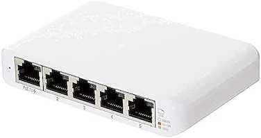 محول شبكة جيجابت UniFi Flex Mini ذو 5 منافذ من Ubiquiti Networks.