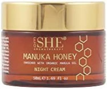 Om She Aromatherapy Manuka Honey Night Cream.