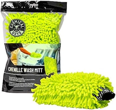 Chemical Guys MIC493 Chenille Premium Scratch-Free Microfiber Wash Mitt, Lime Green, 9. 6" x 2. 3" x 7".