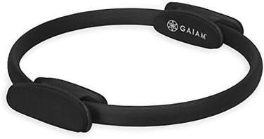 Gaiam Pilates Ring Fitness Circle - LightweightDurable Foam Padded Handles, Flexible Resistance Exercise Equipment for Toning Arms, Thighs/LegsCore.