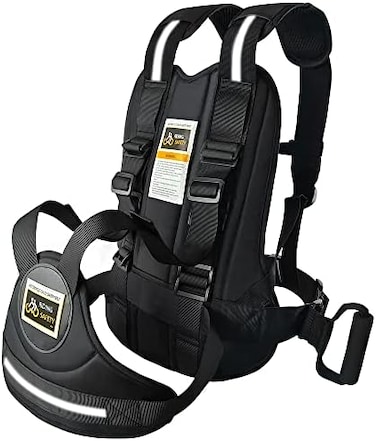 Jolik Child Motorcycle Harness Adjustable with Two Handles, Breathable Material in Black.