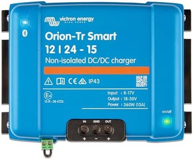 Victron Energy Orion-Tr Smart 12/24-Volt 15 amp 360-Watt DC-DC Charger Non-Isolated (Bluetooth.