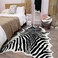 yingda1992 Zebra Print Rug Faux Animal Cowhide Skin Area Rug Leather Carpet Mat Large Size for Home Office Livingroom 7. 9'x5. 6'.