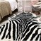 yingda1992 Zebra Print Rug Faux Animal Cowhide Skin Area Rug Leather Carpet Mat Large Size for Home Office Livingroom 7. 9'x5. 6'.