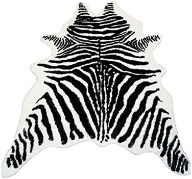 yingda1992 Zebra Print Rug Faux Animal Cowhide Skin Area Rug Leather Carpet Mat Large Size for Home Office Livingroom 7. 9'x5. 6'.
