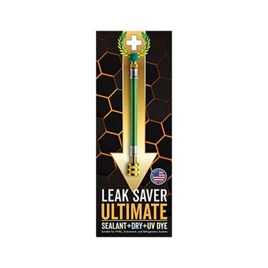 مانع تسرب غاز التبريد Leak Saver Direct Inject Ultimate 3 في 1 مع صبغة الأشعة فوق البنفسجية ومزيل الرطوبة لمعظم أنظمة التكييف والتهوية حتى 5 أطنان - مانع تسرب احترافي لأجهزة التكييف - مانع تسرب أجهزة